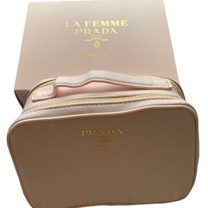 Rare Authentic Satin Light Pink Prada La Femme Vanity Case New